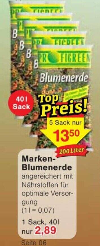 Marken- Blumenerde 1 Sack Angebot bei Jawoll