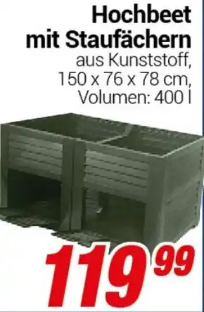 CENTERSHOP Hochbeet mit Staufächern Angebot