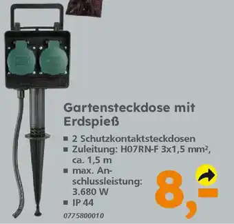 Globus Baumarkt Gartensteckdose mit Erdspieẞ Angebot