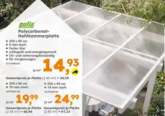 Globus Baumarkt gutta Polycarbonat- Hohlkammerplatte Angebot