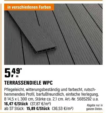 OBI TERRASSENDIELE WPC Angebot