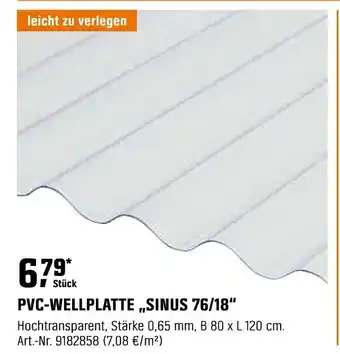 OBI PVC-WELLPLATTE „SINUS 76/18″ Angebot