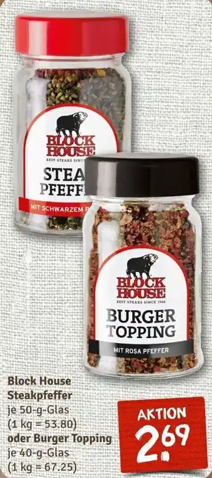 nahkauf Block House Steakpfeffer 50 g oder Burger Topping 40 g Glas Angebot