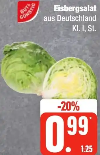 Edeka Frischemarkt Gut & Günstig Eisbergsalat Angebot