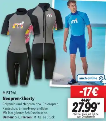 Lidl MISTRAL Neopren-Shorty Angebot