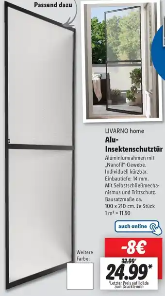 Lidl LIVARNO home Alu Insektenschutztür Angebot
