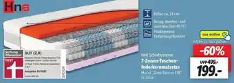 Lidl Hn8 Schlafsysteme 7-Zonen-Taschenfederkernmatratze Angebot