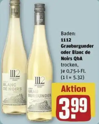 REWE 1112 Grauburgunder oder Blanc de Noirs QbA 0,75 L-Fl. Angebot