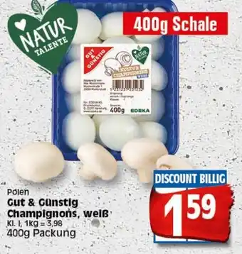 Elli Markt Gut&Gunstig Champignons weiss 400g Angebot