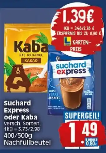 Elli Markt Suchard Express o. Kaba 400/500g Angebot