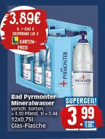 Elli Markt Bad Pyrmonter Mineralwasser 12*750ml Angebot