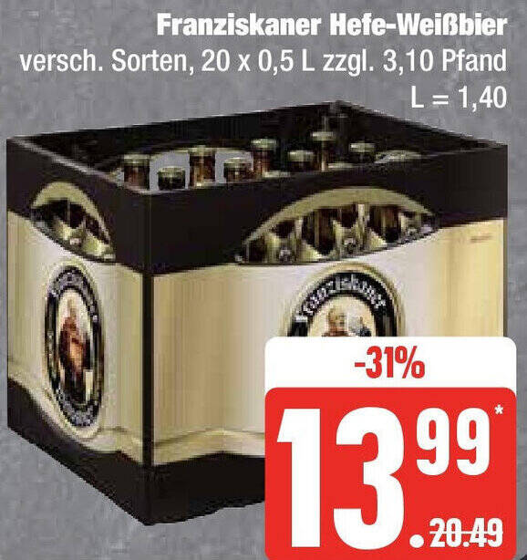 Cerveza Franziskaner Weissbier 20 Botellas 500ml C/u | Bodega Aurrera en línea