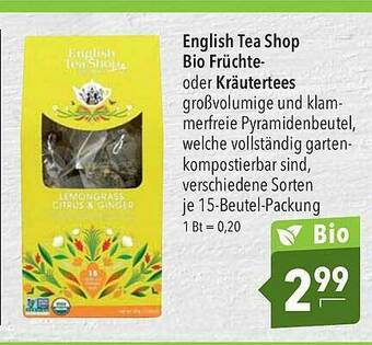 CITTI Markt English Tea Shop Bio Früchte Oder Kräutertees Angebot