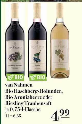 CITTI Markt Van Nahmen Bio Haschberg-holunder, Bio Aroniabeere Oder Riesling Traubensaft Angebot