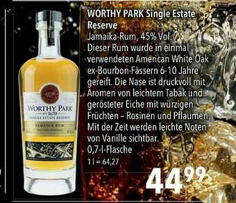 CITTI Markt Worthy Park Single Estate Reserve Angebot