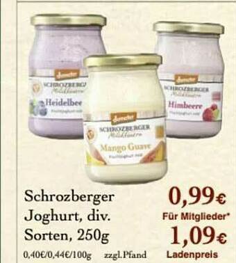 LPG Biomarkt Schrozberger Joghurt Div. Sorten Angebot