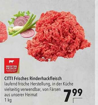 CITTI Markt Citti Frisches Rinderhackfleisch Angebot