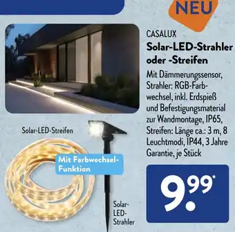 Aldi Süd CASALUX Solar-LED-Strahler oder Streifen Angebot