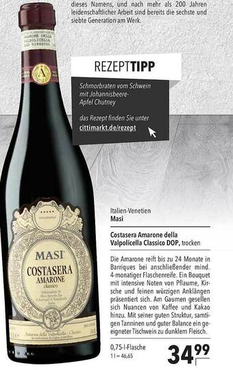 CITTI Markt Mast Costasera Amarone Della Valpolicella Classico DOP Angebot