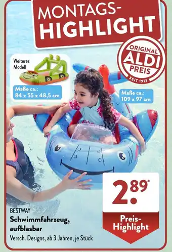 Aldi Süd BESTWAY Schwimmfahrzeug, aufblasbar Angebot