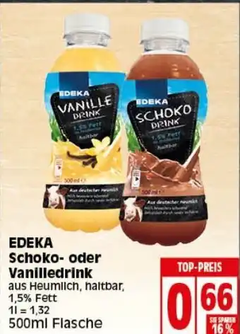 Elli Markt Edeka Schoko- o. Vanilledrink 500ml Angebot