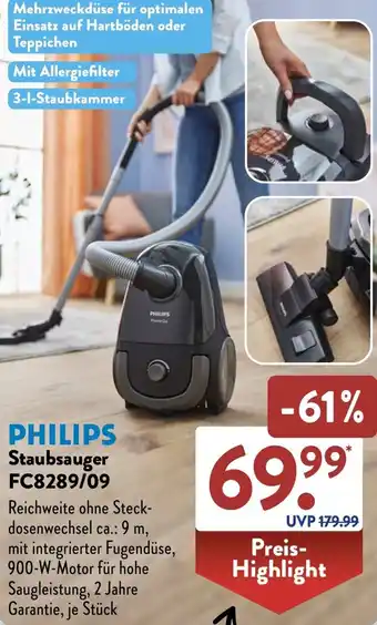 Aldi Süd PHILIPS Staubsauger FC8289/09 Angebot