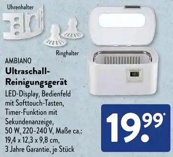 Aldi Süd AMBIANO Ultraschall Reinigungsgerät Angebot