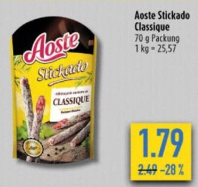Aoste Stickado Classique 70 g Angebot bei diska
