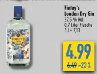 diska Finley's London Dry Gin 0,7 Liter Angebot