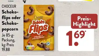 Aldi Süd CHOCEUR Schoko- flips oder Schoko- popcorn 85-g- Packung Angebot