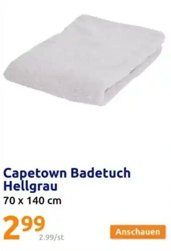 Action Capetown Badetuch Hellgrau Angebot
