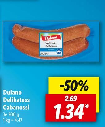 Lidl Dulano delikatess cabanossi Angebot