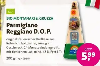 Biomarkt BIO MONTANARI & GRUZZA Parmigiano Reggiano D. O. P. 200g Angebot