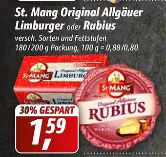 Simmel St. Mang Original Allgäuer Limburger Oder Rubius Angebot