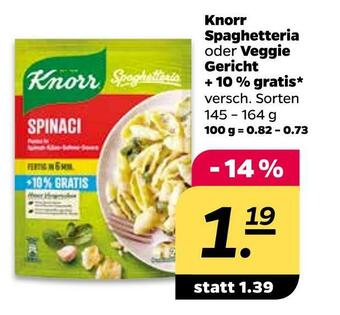 NETTO Knorr spaghetteria oder veggie gericht Angebot