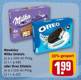 REWE Mondelez milka stieleis oder oreo stieleis Angebot