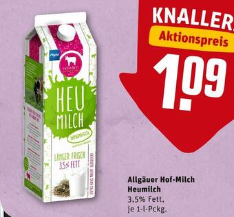 REWE Allgäuer hof-milch heumilch Angebot