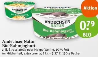 tegut Andechser Natur Bio-Rahmjoghurt 150 g Becher Angebot