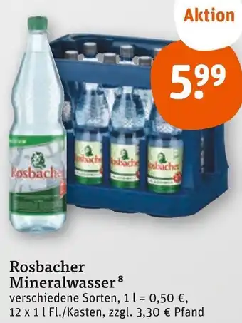 tegut Rosbacher Mineralwasser 12x1 L Angebot