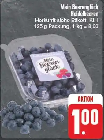 Edeka Mein Beerenglück Heidelbeeren 125 g Packung Angebot