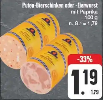 Edeka Puten-Bierschinken oder -Eierwurst mit Paprika 100 g Angebot