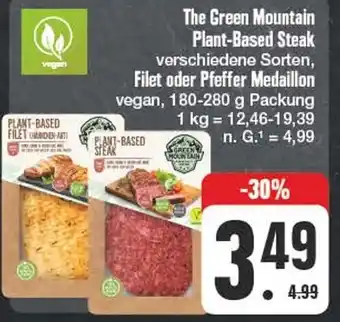 The Green Mountain Plant-Based Steak Filet oder Pfeffer Medaillon 180-280 g  Packung Angebot bei Edeka