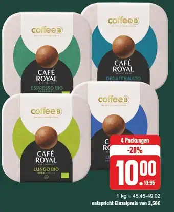 Edeka coffeeB Kaffee oder Bio Kaffee Kugeln 51/55 g Packung  4 Packungen Angebot