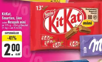 Edeka KitKat, Smarties, Lion oder Nesquik mini 175 g-234 g Beutel Angebot