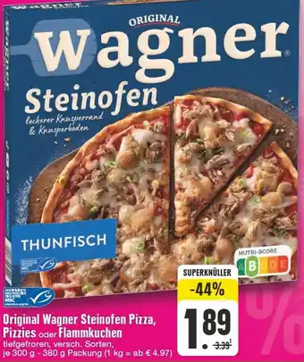 Edeka Original Wagner Steinofen Pizza, Pizzies oder Flammkuchen 300 g-380 g Packung Angebot