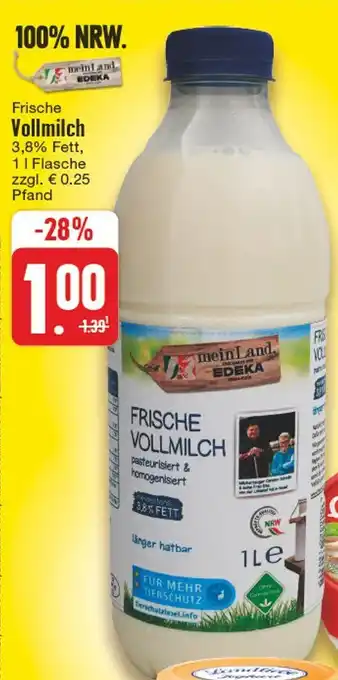 Edeka Frische Vollmilch 1 l Flasche Angebot