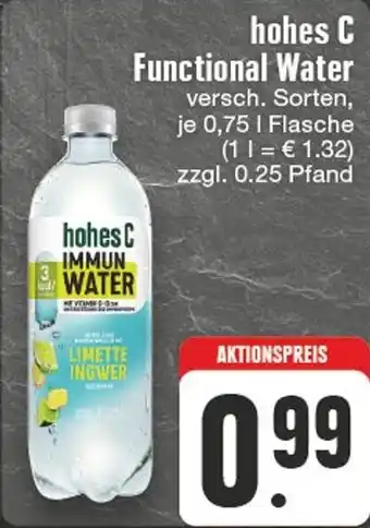 Edeka hohes C Functional Wate 0,75 l Flasche Angebot