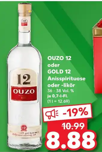 Kaufland OUZO 12 oder GOLD 12 0,7 l Fl. Angebot