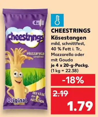 Kaufland CHEESTRINGS cheestrings Käsestangen 4 x 20 g Packg. Angebot