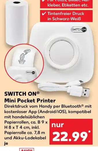 Kaufland SWITCH ON Mini Pocket Printer Angebot